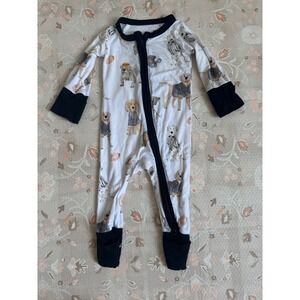 Sweet Bay Clothing Bamboo Foot Sleeper NB New Orleans Saints Dogs Who Dat Print
